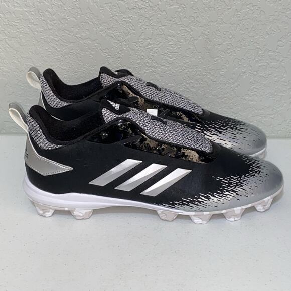 adidas Adizero Afterburner V 5 Baseball Cleats Black Silver Men Sz 14 CG5235 NEW - Picture 1 of 6